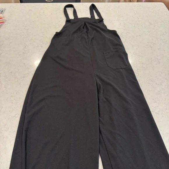 Halara Women's S Black Overalls Adjustable Strap Pockets Wide Leg Baggy Casual - Picture 12 of 13